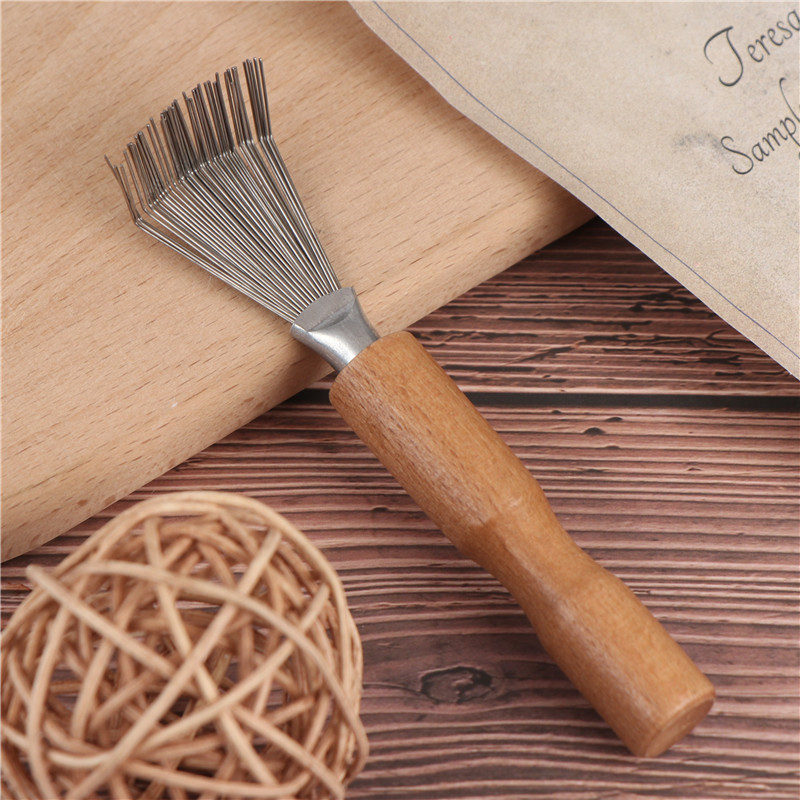 Wooden Handle Hair Brush Cleaning Tool