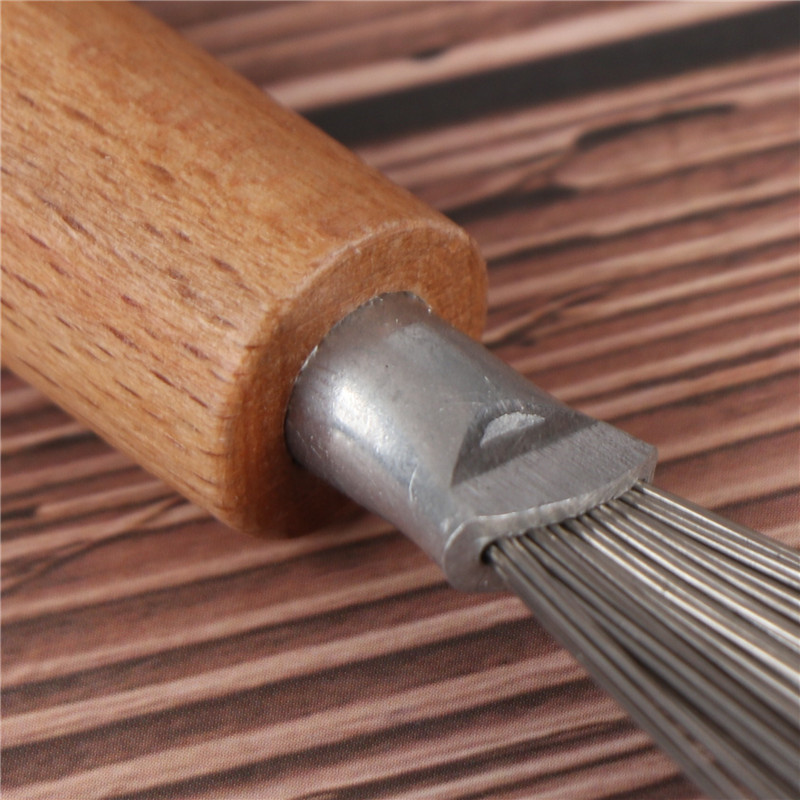 Wooden Handle Hair Brush Cleaning Tool