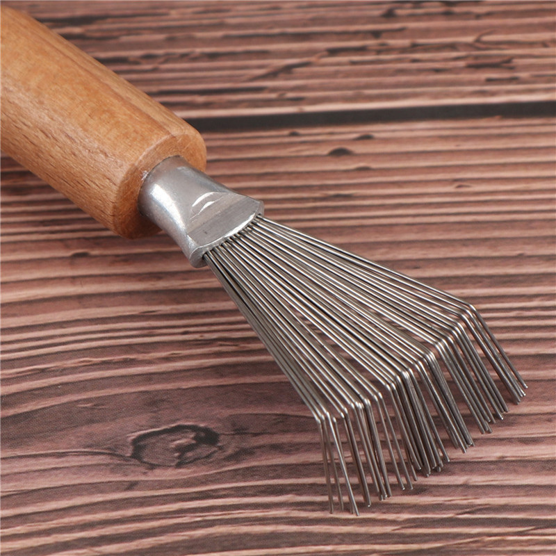 Wooden Handle Hair Brush Cleaning Tool