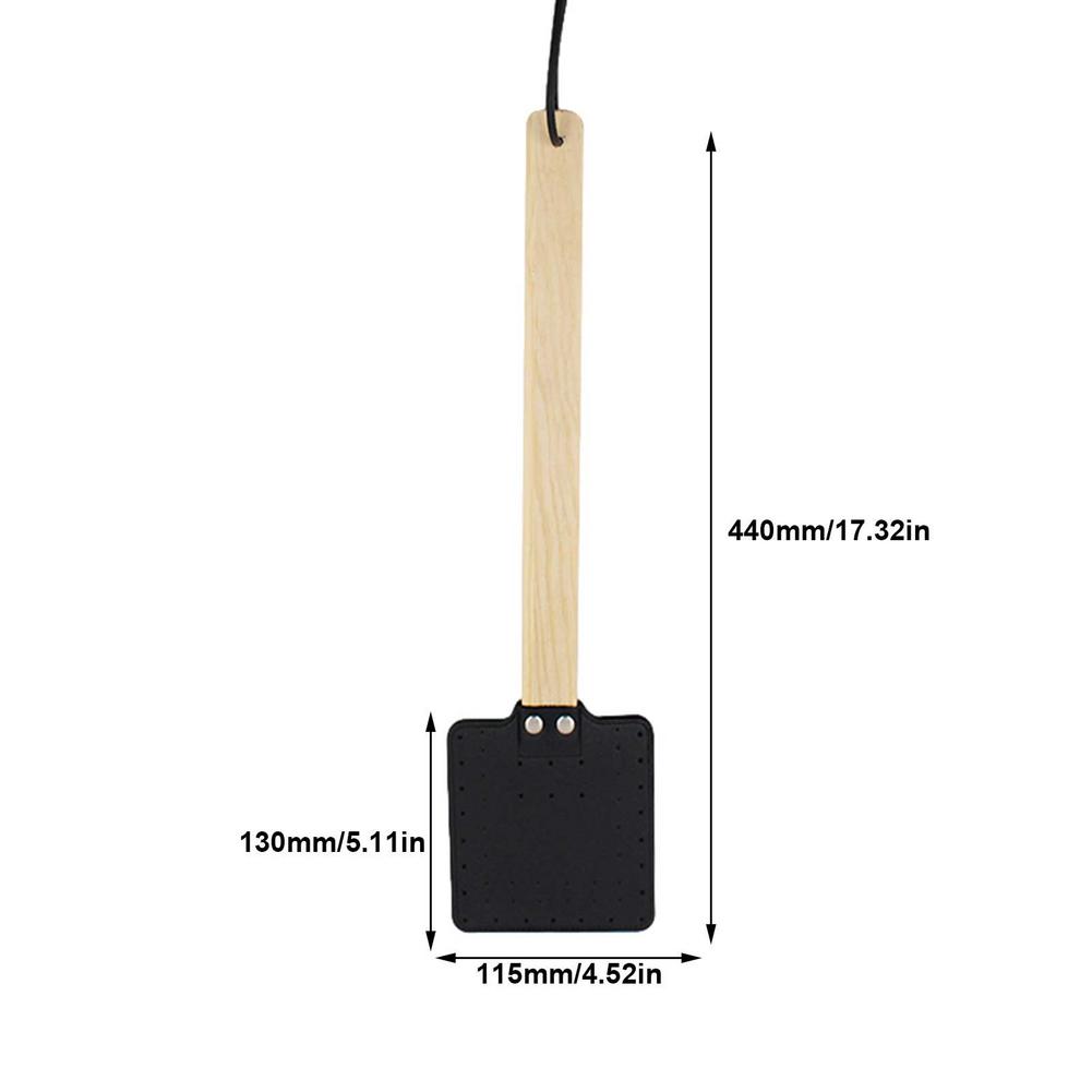 Wooden Handle Leather Flyswatter