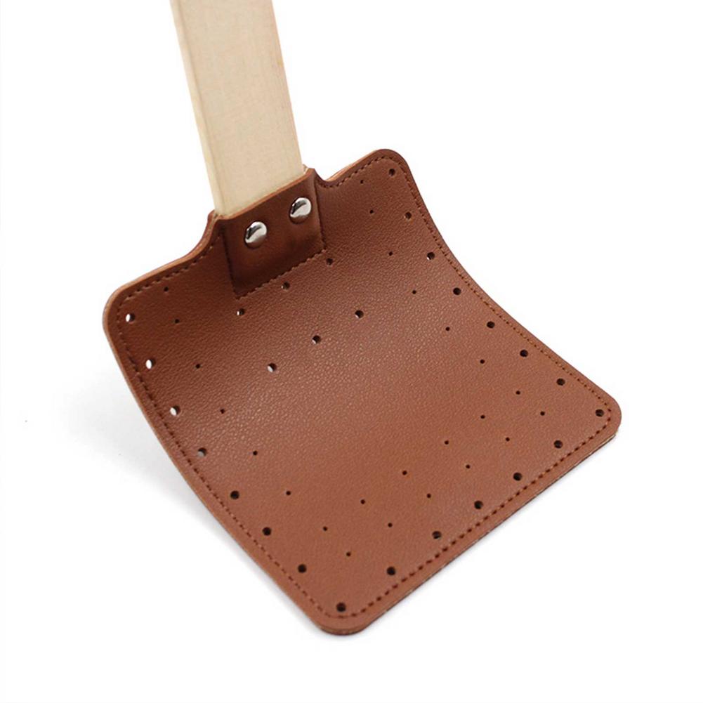Wooden Handle Leather Flyswatter
