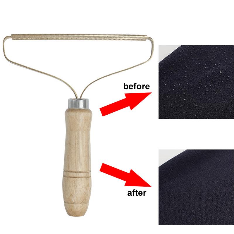 Wooden Handle Lint Scraper Razor