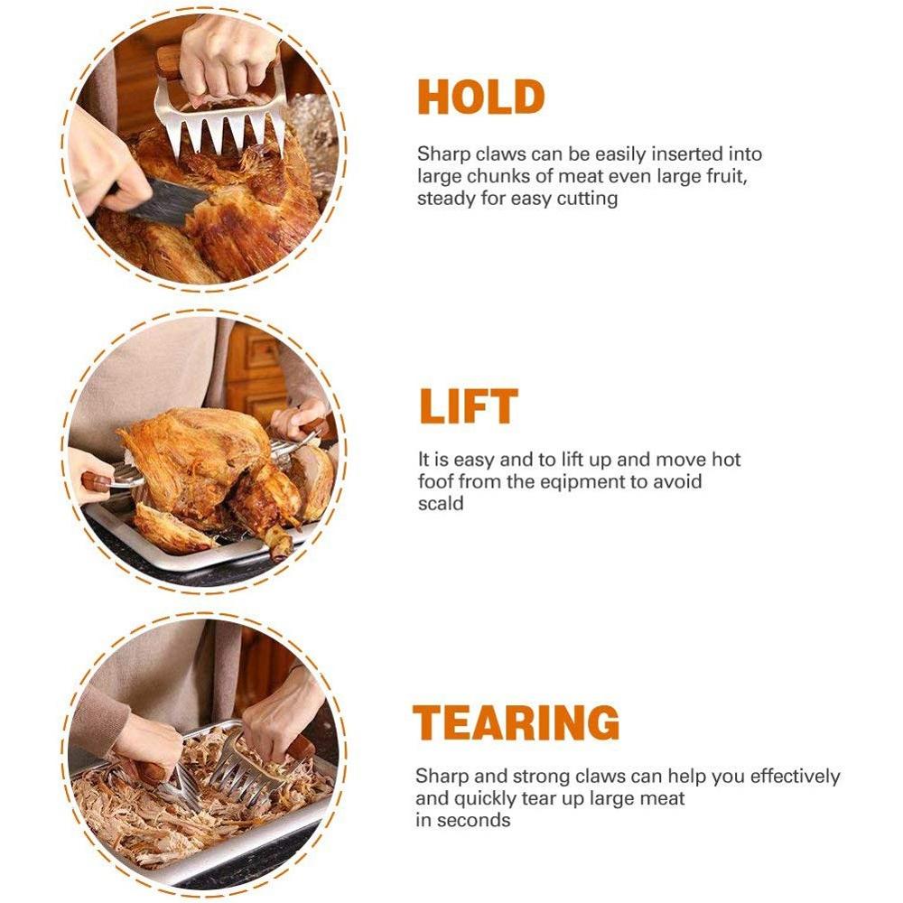 Wooden Handle Meat Shredder Paw