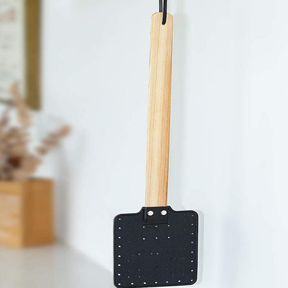 Wooden Handle PU Leather Fly Swatter Wooden Handle PU Leather Fly Swatter