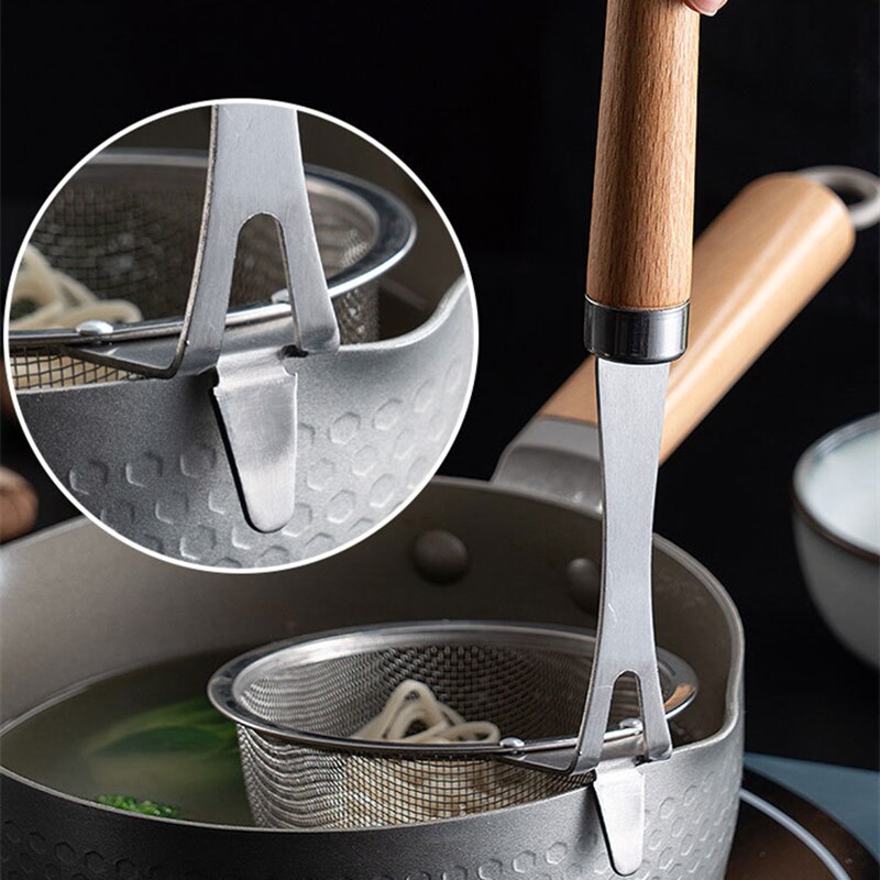 Wooden Handle Ramen Noodle Strainer