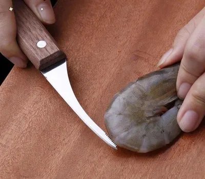 Wooden Handle Shrimp Peeler and Deveiner Wooden Handle Shrimp Peeler and Deveiner