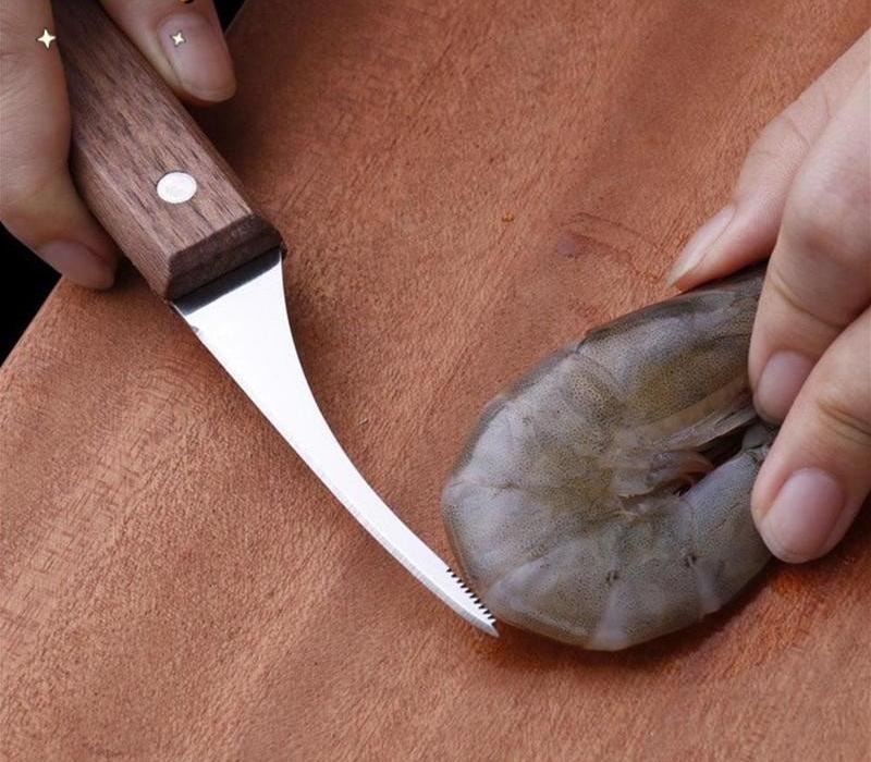 Wooden Handle Shrimp Peeler and Deveiner