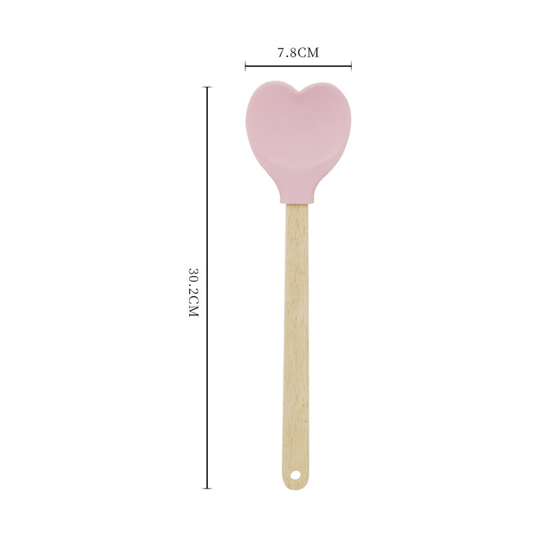 Wooden Handle Silicone Heart Spatula Wooden Handle Silicone Heart Spatula