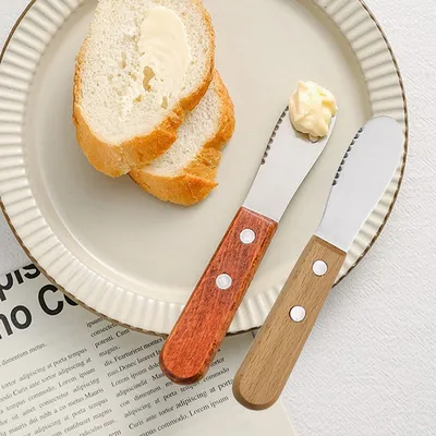 Wooden Handle Small Butter Knives (2pcs) Wooden Handle Small Butter Knives (2pcs)