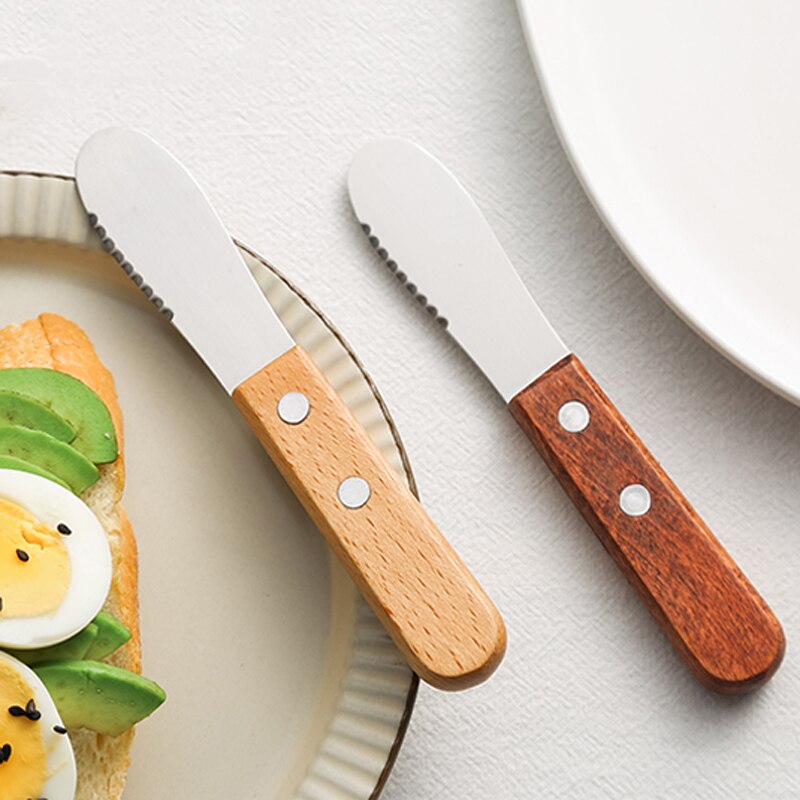 Wooden Handle Small Butter Knives (2pcs) Wooden Handle Small Butter Knives (2pcs)