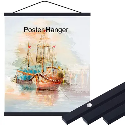 Wooden Hanging Magnetic Poster Hanger Wooden Hanging Magnetic Poster Hanger
