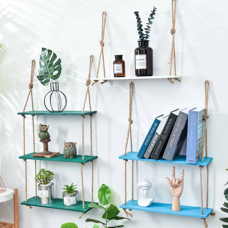 Wooden Hanging Wall Shelves Wooden Hanging Wall Shelves