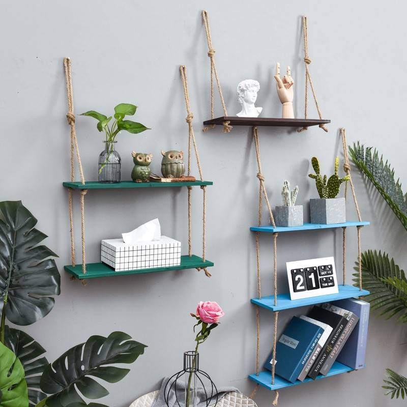 Wooden Hanging Wall Shelves Wooden Hanging Wall Shelves