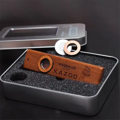 Wooden Harmonica with Metal Box