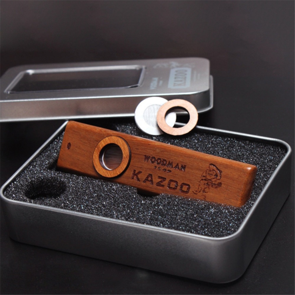 Wooden Harmonica with Metal Box