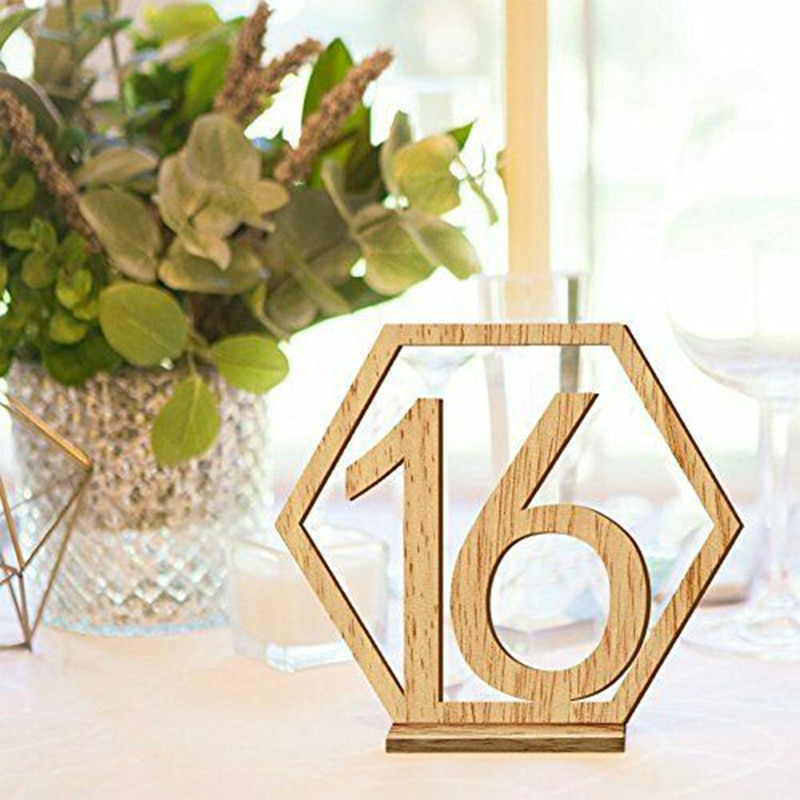 Wooden Hexagon Table Numbers (20pcs) Wooden Hexagon Table Numbers (20pcs)