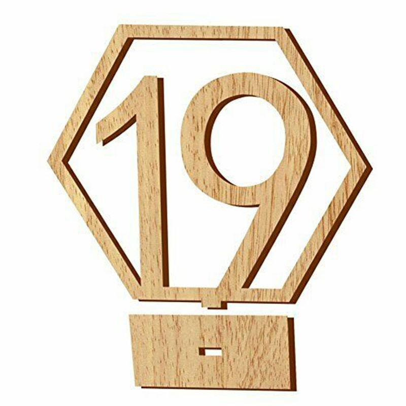 Wooden Hexagon Table Numbers (20pcs) Wooden Hexagon Table Numbers (20pcs)