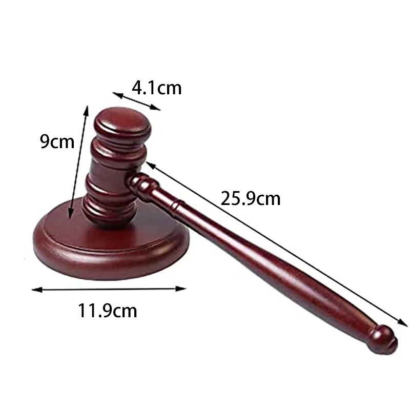 Wooden Judge Hammer Handcrafted Delicate Wood Adjudgement Gavel For Auction Lawyer Sound Hand Tools