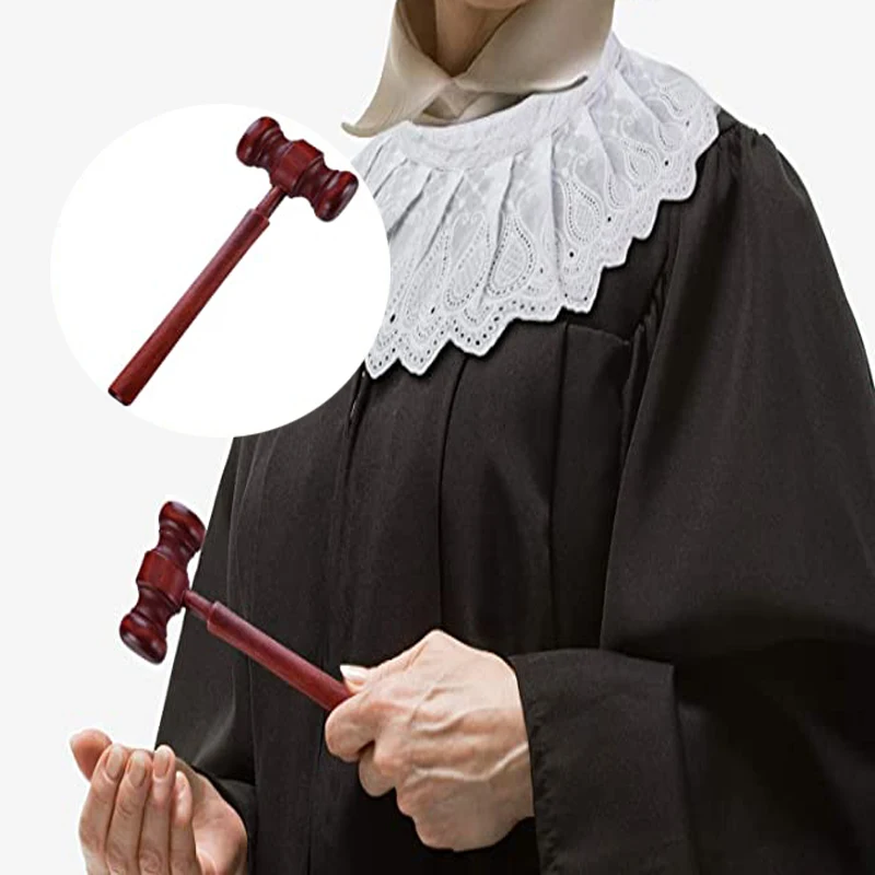Wooden Judge Hammer Handcrafted Delicate Wood Adjudgement Gavel For Auction Lawyer Sound Hand Tools
