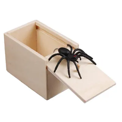 Wooden Jumping Spider Scare Box Wooden Jumping Spider Scare Box