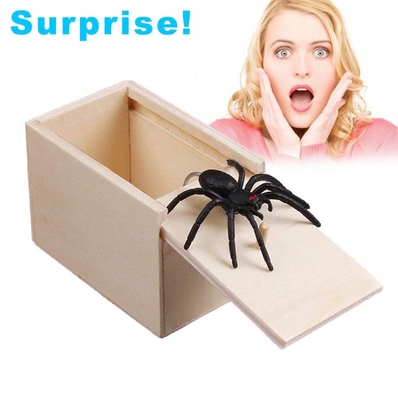 Wooden Jumping Spider Scare Box Wooden Jumping Spider Scare Box