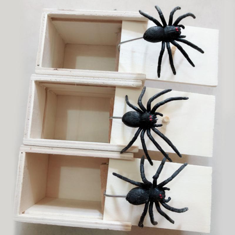 Wooden Jumping Spider Scare Box Wooden Jumping Spider Scare Box