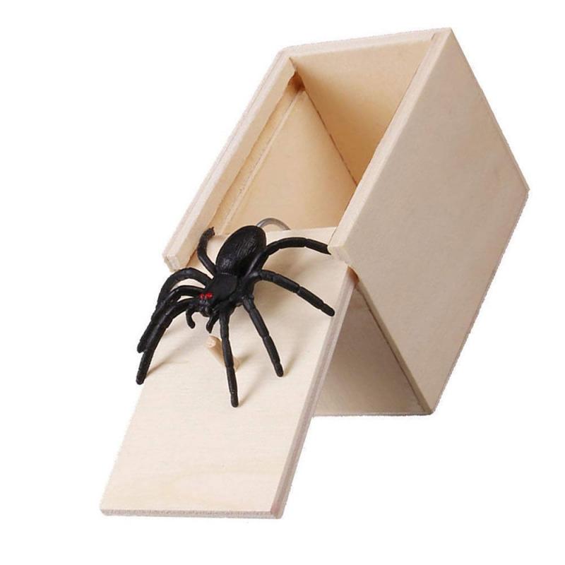 Wooden Jumping Spider Scare Box Wooden Jumping Spider Scare Box