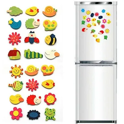 Wooden Kids Fridge Magnets (12 Pcs) Wooden Kids Fridge Magnets (12 Pcs)