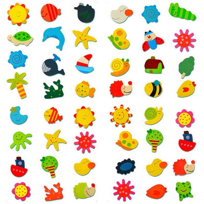 Wooden Kids Fridge Magnets (12 Pcs) Wooden Kids Fridge Magnets (12 Pcs)