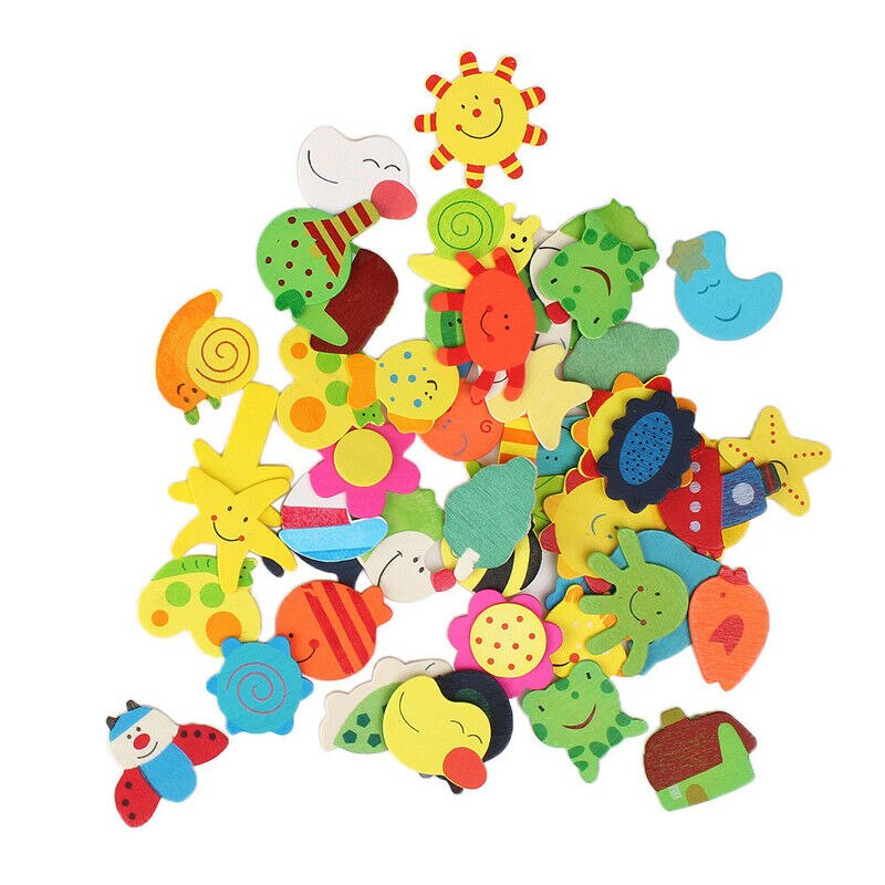 Wooden Kids Fridge Magnets (12 Pcs) Wooden Kids Fridge Magnets (12 Pcs)