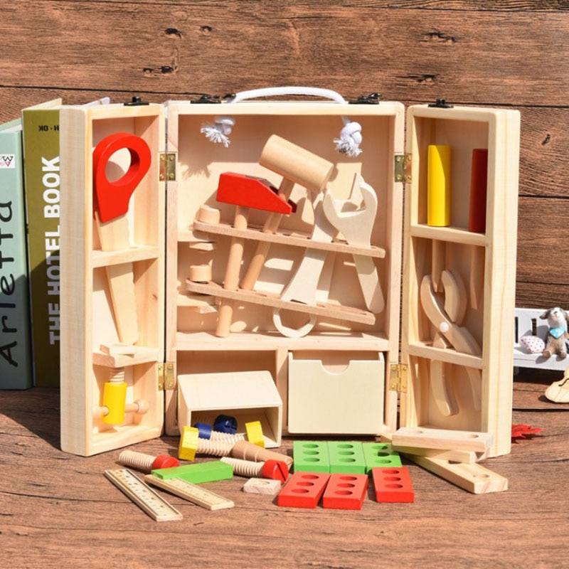 Wooden Kids Tool Box Kit (20pcs) Wooden Kids Tool Box Kit (20pcs)