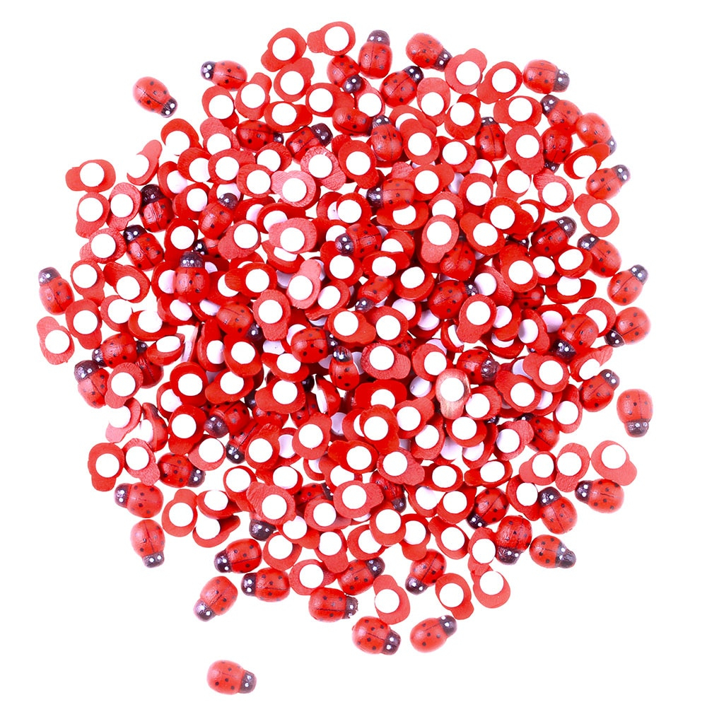 Wooden Ladybug Stickers (100 pcs)