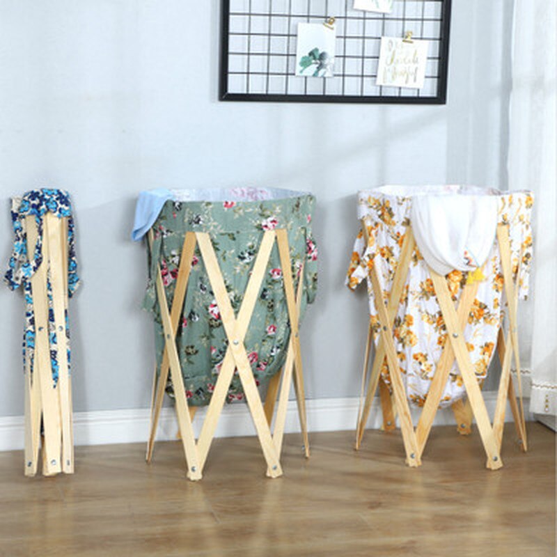 Wooden Laundry Basket with Fabric Liner