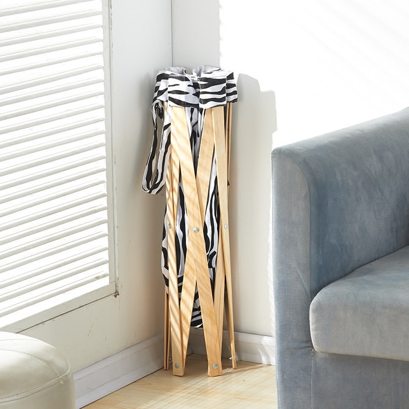 Wooden Laundry Basket with Fabric Liner