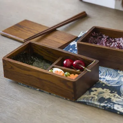 Wooden Lunch Box with 2 Layers Wooden Lunch Box with 2 Layers