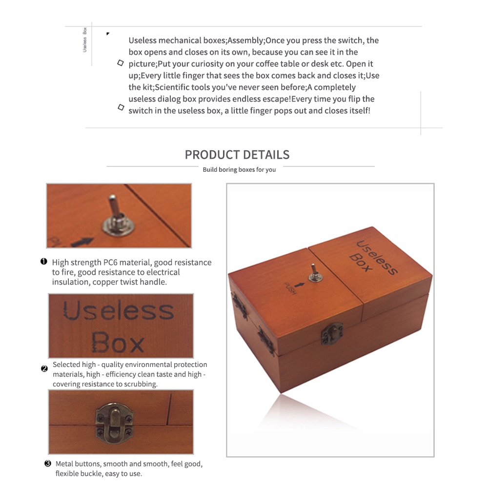 Wooden Mechanical Useless Box Wooden Mechanical Useless Box