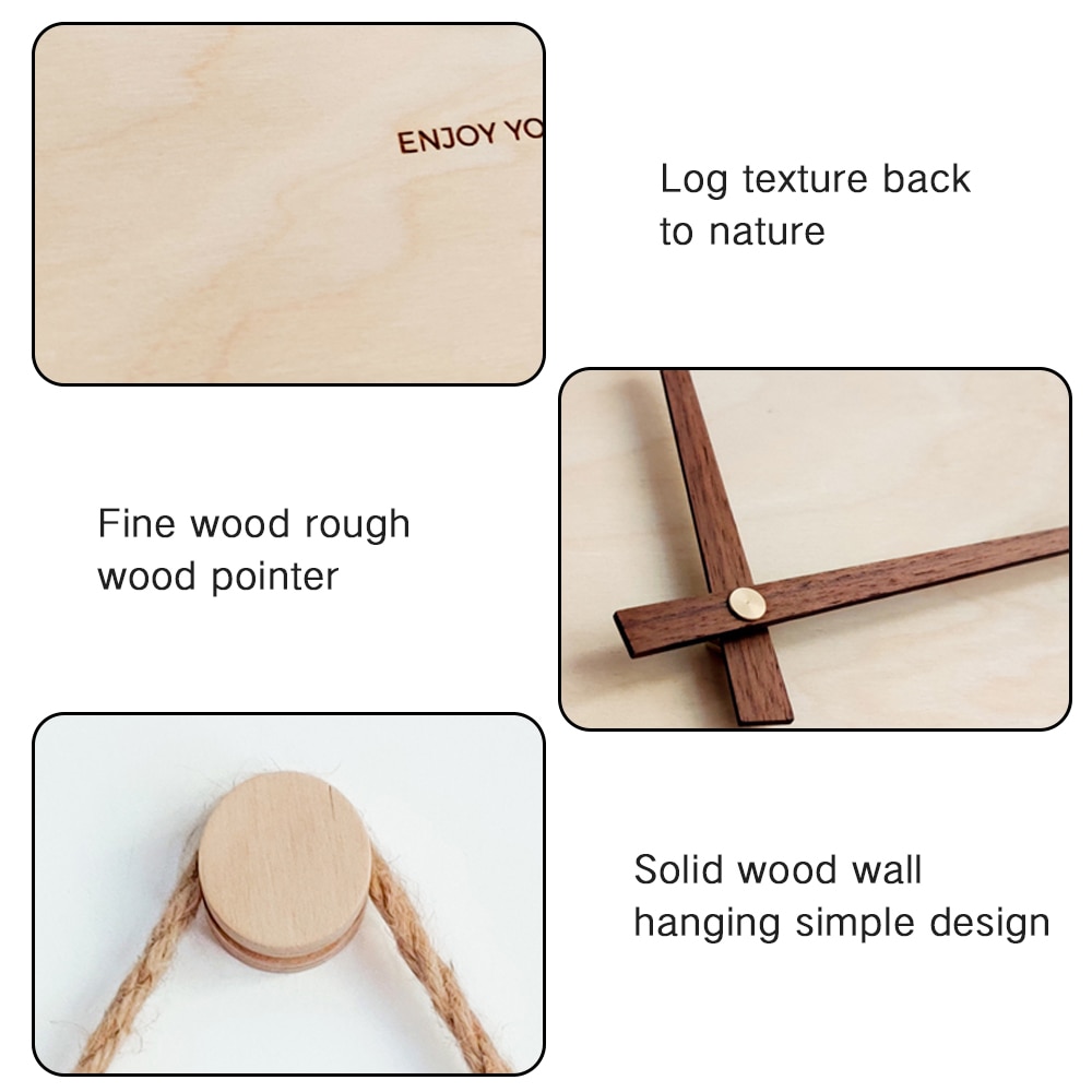 Wooden Minimalist Nordic Wall Clock