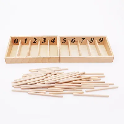Wooden Montessori Spindle Box (45pcs)