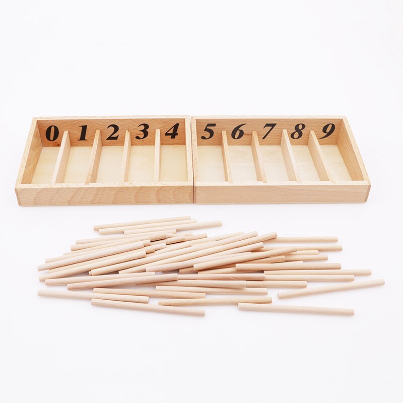 Wooden Montessori Spindle Box (45pcs)