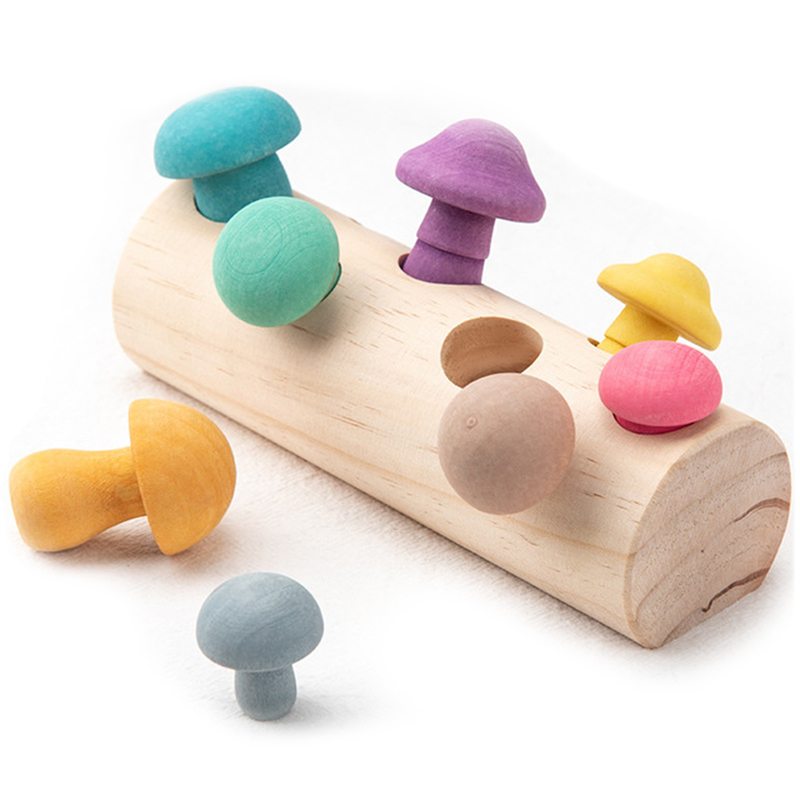 Wooden Mushroom Toys Picking Game