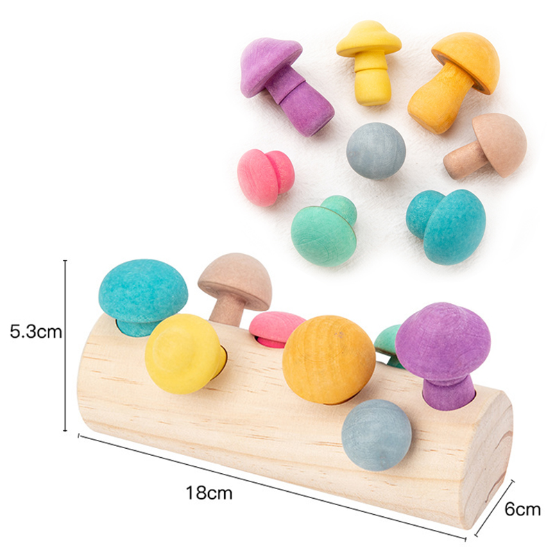 Wooden Mushroom Toys Picking Game