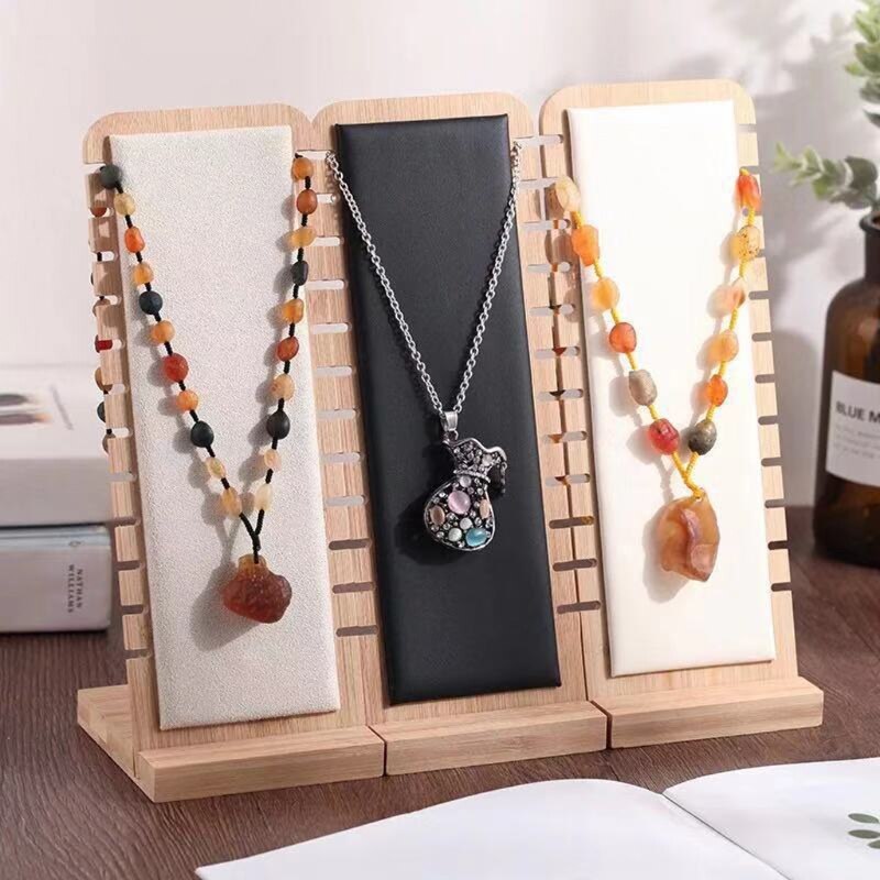 Wooden Necklace Display Stand Holder