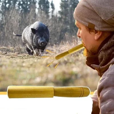 Wooden Portable Imitation Sound Hog Call Tool Outdoor log wild boar whistle to attract wild boars Attract wild boar