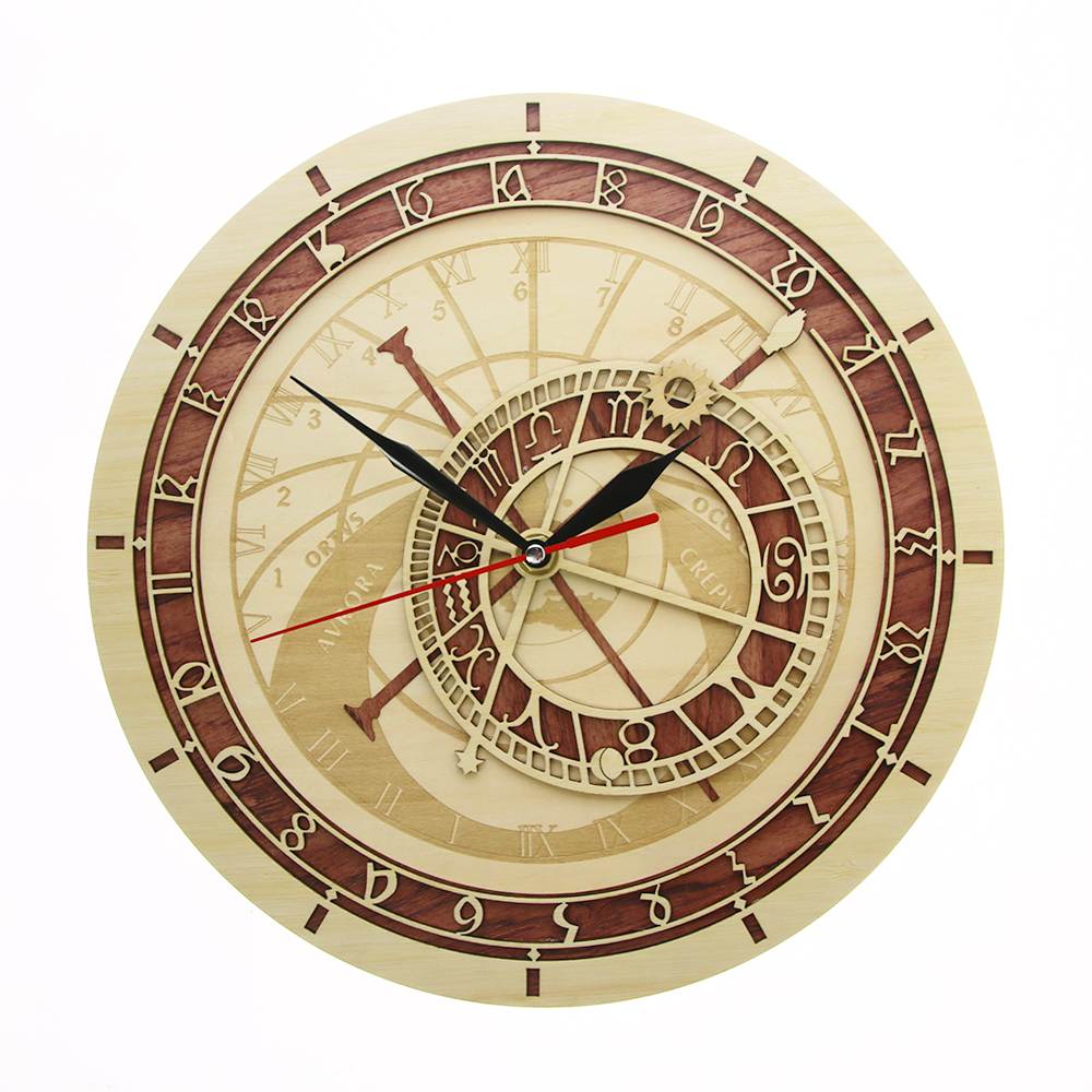 Wooden Prague Astronomical Wall Clock Wooden Prague Astronomical Wall Clock