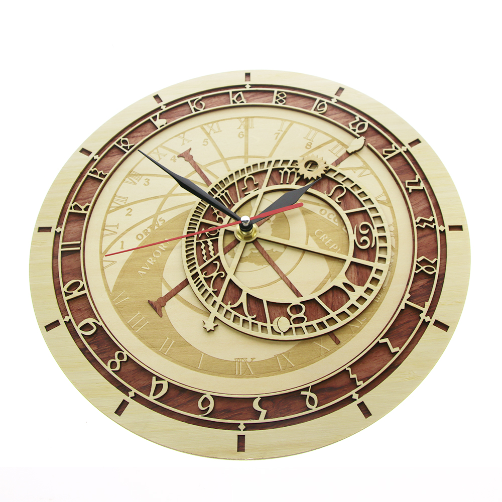 Wooden Prague Astronomical Wall Clock Wooden Prague Astronomical Wall Clock