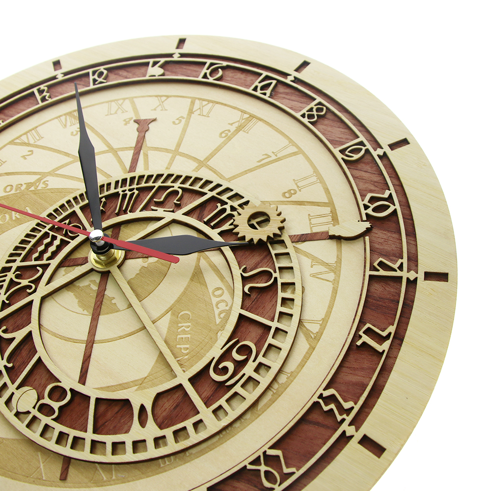 Wooden Prague Astronomical Wall Clock Wooden Prague Astronomical Wall Clock