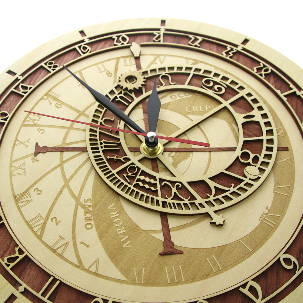 Wooden Prague Astronomical Wall Clock Wooden Prague Astronomical Wall Clock
