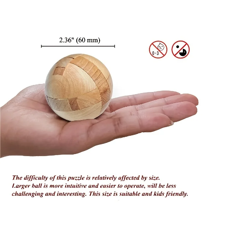 Wooden Puzzle, Magic Ball Brain Teaser Toy, Intelligence Game, Ball Puzzle Halloween, Christmas, Thanksgiving Day Gift Wooden Puzzle, Magic Ball Brain Teaser Toy, Intelligence Game, Ball Puzzle Halloween, Christmas, Thanksgiving Day Gift