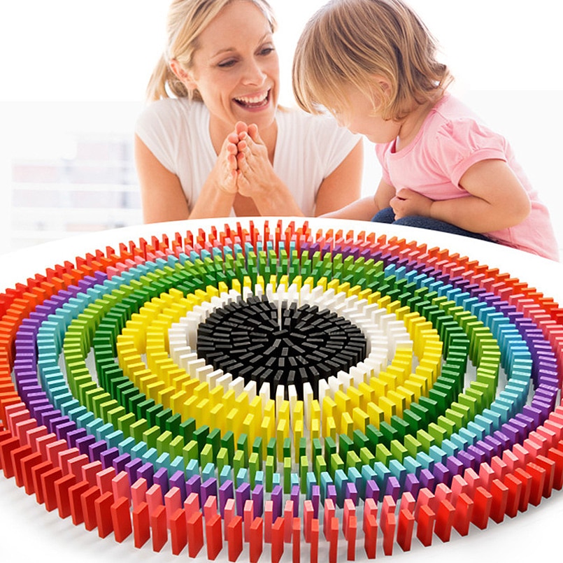 Wooden Rainbow Domino Set (480pcs)