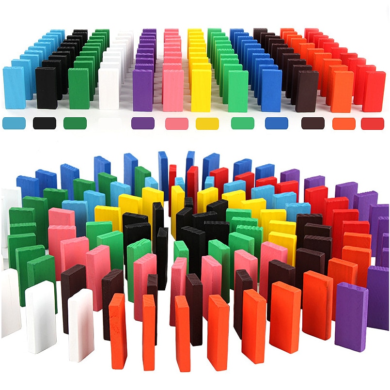 Wooden Rainbow Domino Set (480pcs)